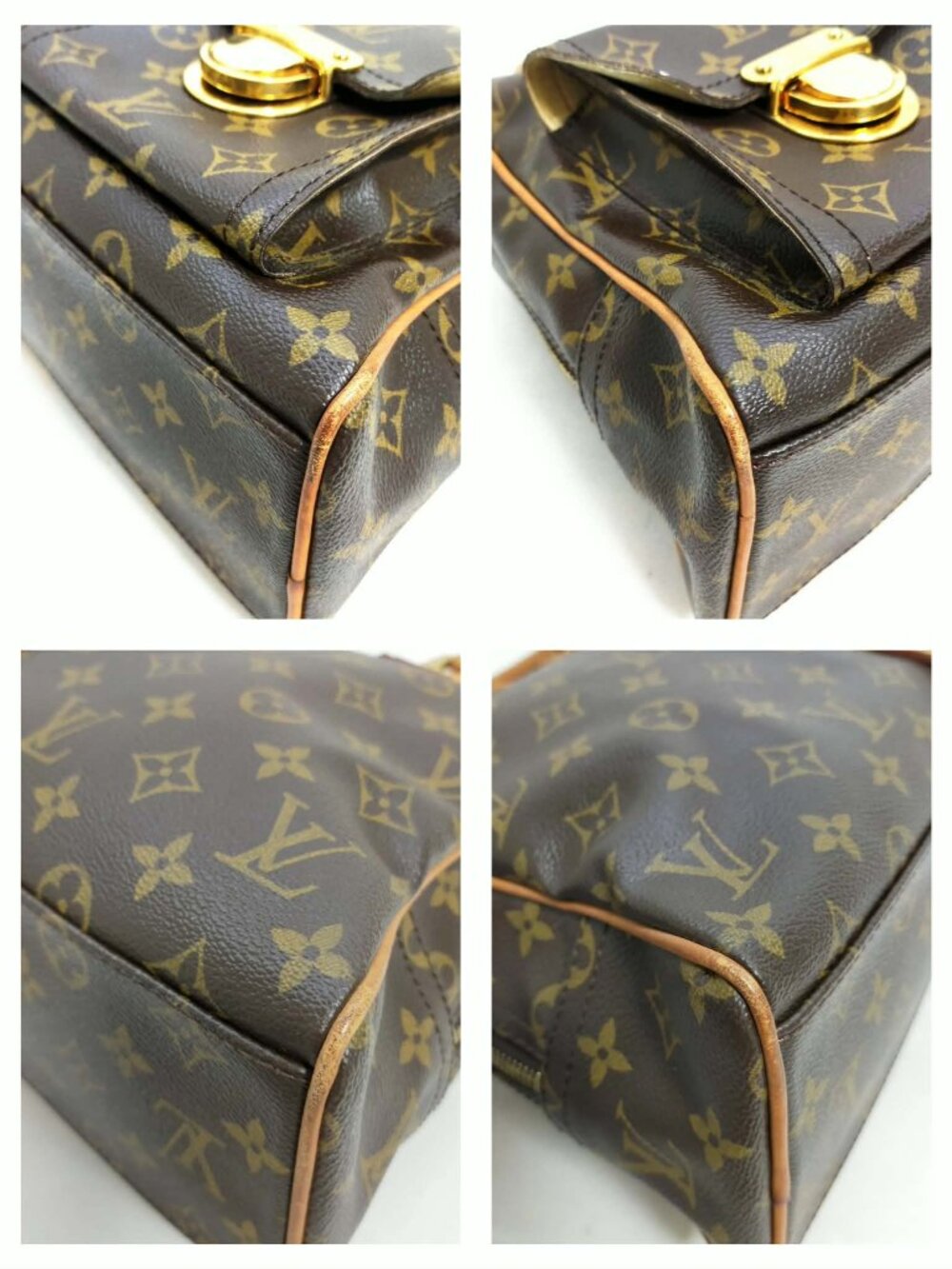 Authentic Louis Vuitton Manhattan GM Monogram Canvas Satchel Top Handle Bag - Picture 7 of 16